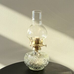 * SOLD * Vintage Glass Oil Lantern Kerosene Lamp